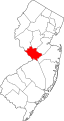 map of New Jersey showing county highlighted