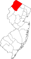 map of New Jersey showing county highlighted